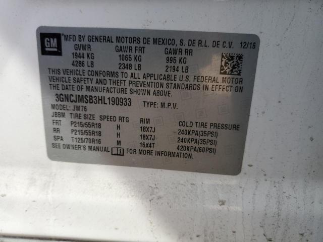 2017 CHEVROLET TRAX PREMI 3GNCJMSB3HL190933