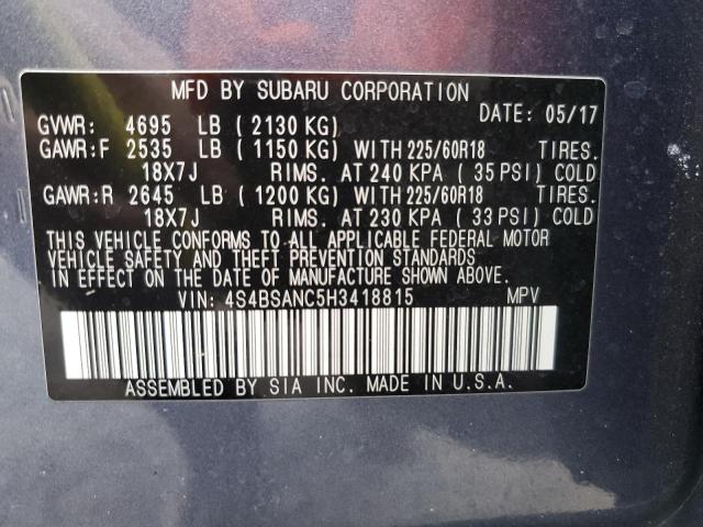 4S4BSANC5H3418815 Subaru Outback 2.5i Limited