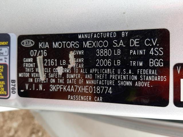 3KPFK4A7XHE018774 KIA FORTE LX