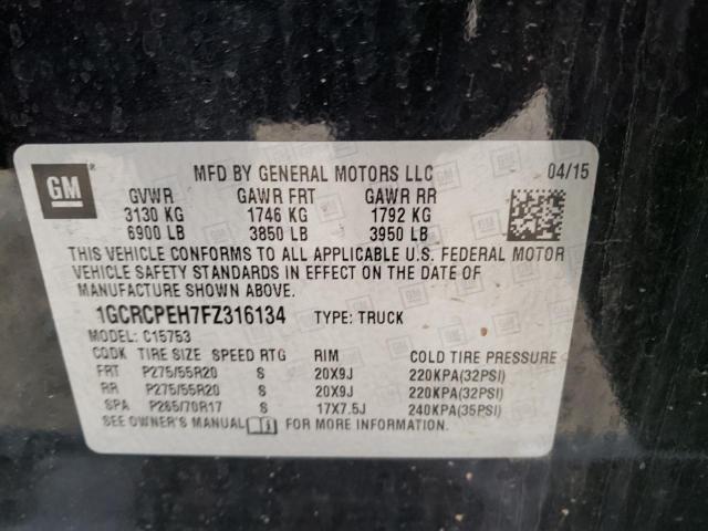 2015 CHEVROLET SILVERADO 1GCRCPEH7FZ316134