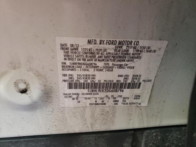1LNHL9EK2DG608796 Lincoln MKS