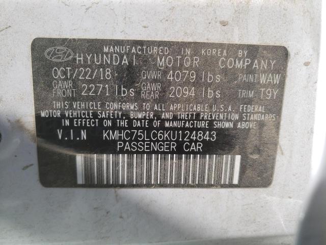 2019 HYUNDAI IONIQ SEL - KMHC75LC6KU124843