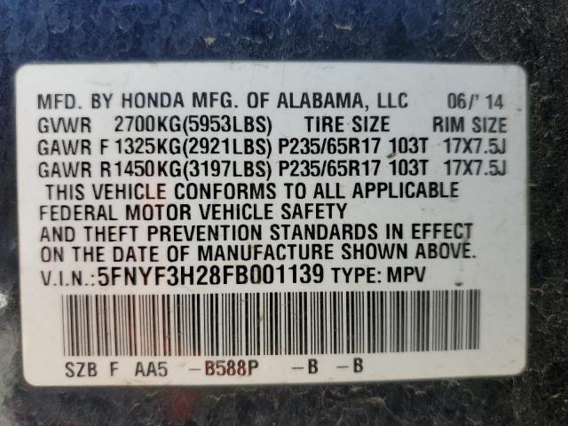 2015 HONDA PILOT LX - 5FNYF3H28FB001139