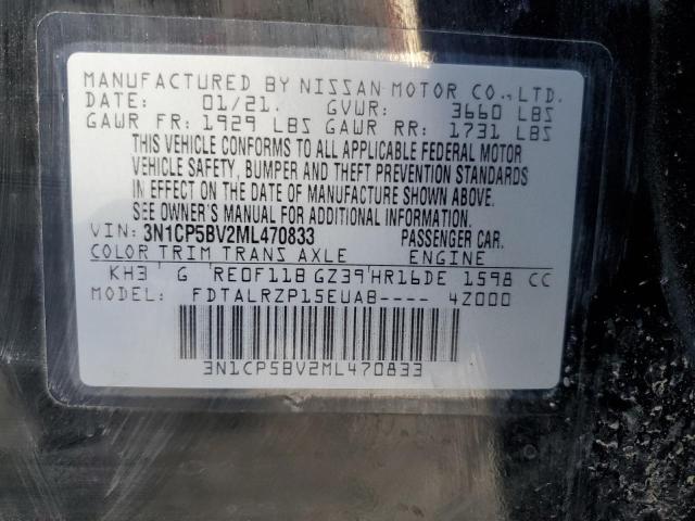 3N1CP5BV2ML470833 Nissan KICKS S