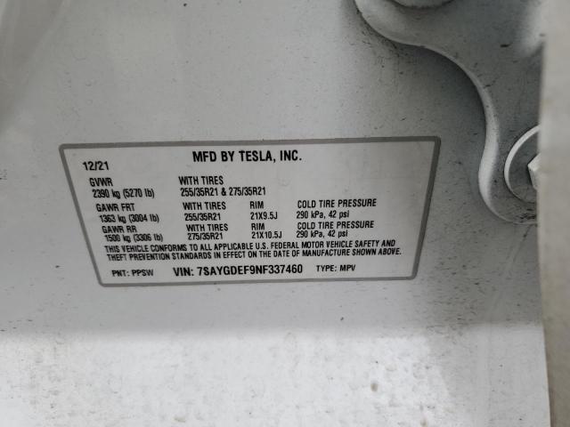 7SAYGDEF9NF337460 Tesla Model Y
