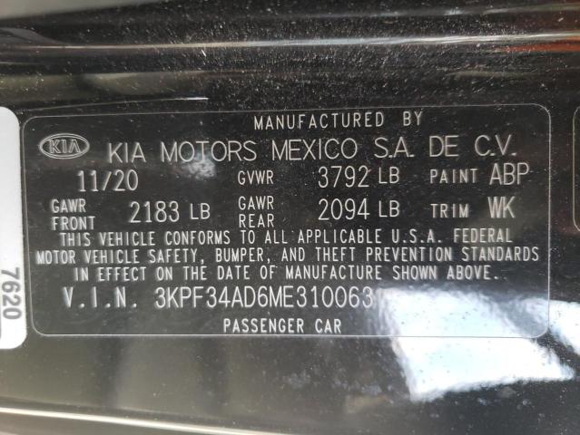 2021 KIA FORTE GT L - 3KPF34AD6ME310063