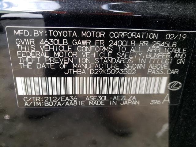 2019 LEXUS IS 300 - JTHBA1D29K5093502