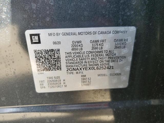 2020 CHEVROLET EQUINOX PR - 2GNAXYEX0L6252421