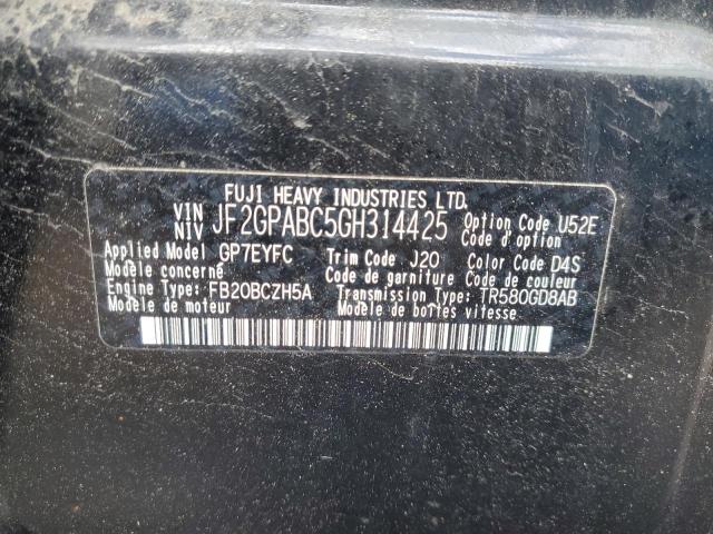 JF2GPABC5GH314425 Subaru Crosstrek Premium