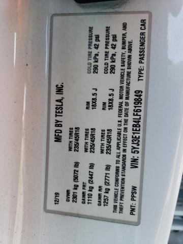 2020 TESLA MODEL 3 - 5YJ3E1EB4LF619849