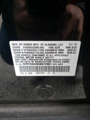 5FRYD3H20GB012982 Acura MDX