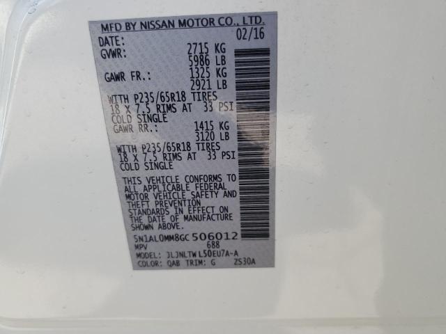 2016 INFINITI QX60 5N1AL0MM8GC506012