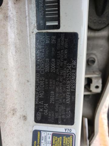 KNAFK4A63E5252542 KIA FORTE LX