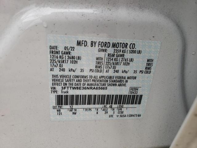 2022 FORD MAVERICK X - 3FTTW8E36NRA65665