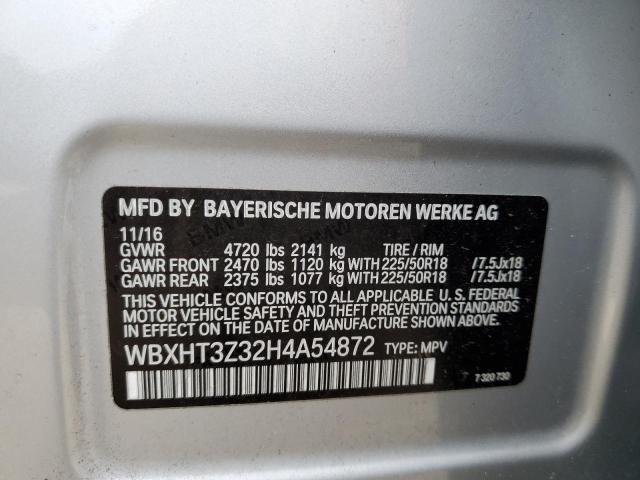 2017 BMW X1 XDRIVE2 - WBXHT3Z32H4A54872