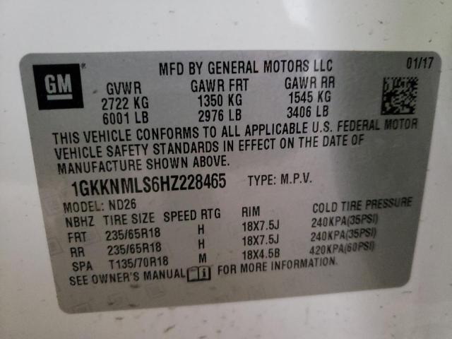 1GKKNMLS6HZ228465 GMC Acadia Slt-1