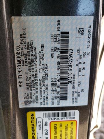 2015 FORD FUSION SE 3FA6P0H73FR275920