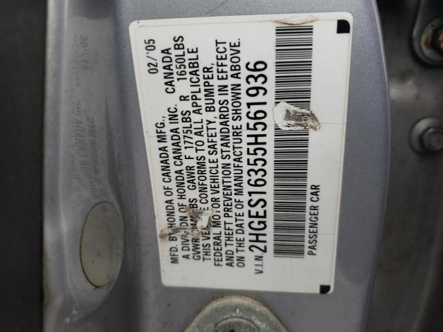 2HGES16355H561936 2005 Honda Civic Dx Vp