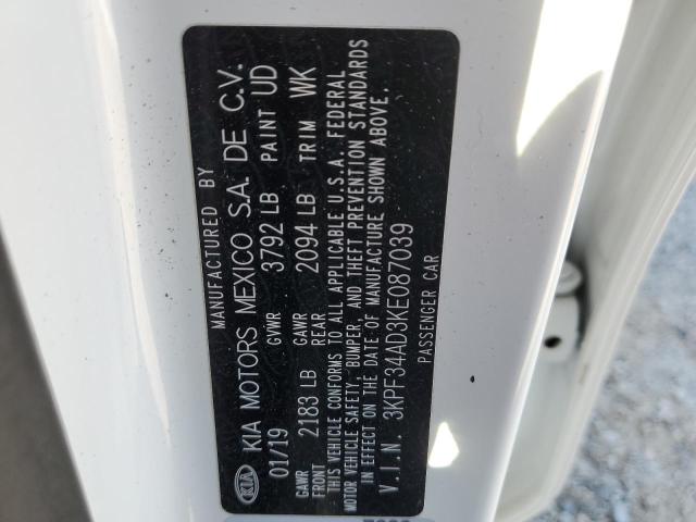 3KPF34AD3KE087039 KIA Forte Gt Line