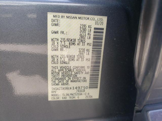 5N1AZ2AS6LN149750 Nissan MURANO S