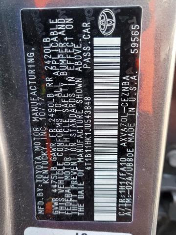 2018 TOYOTA CAMRY L 4T1B11HK1JU543848