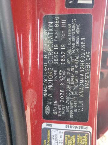 KNADM4A32H6027888 KIA RIO LX