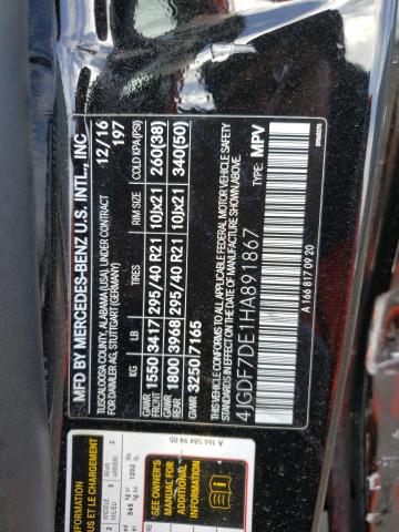 4JGDF7DE1HA891867 Mercedes-Benz Gls 550 4matic