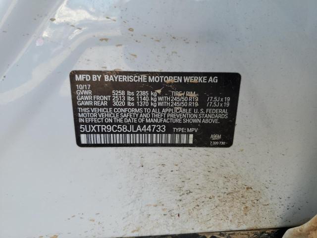2018 BMW X3 XDRIVE3 - 5UXTR9C58JLA44733