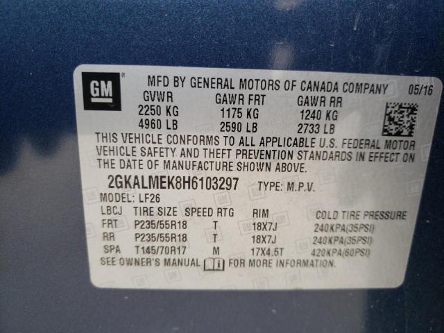 2GKALMEK8H6103297 GMC Terrain Sle
