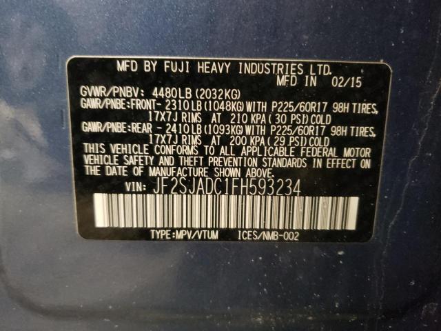 2015 SUBARU FORESTER 2 - JF2SJADC1FH593234