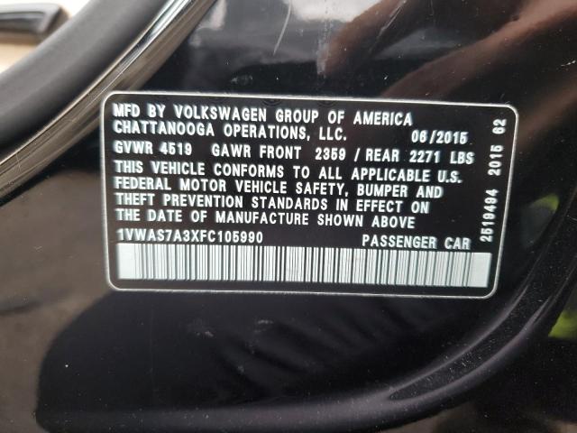 2015 VOLKSWAGEN PASSAT S - 1VWAS7A3XFC105990