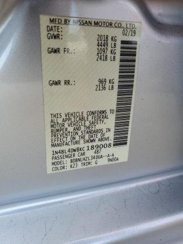 2019 NISSAN ALTIMA SV - 1N4BL4DW8KC189008