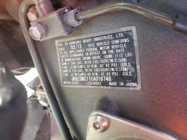 2012 KAWASAKI ZG1400 C - JKBZGNC11CA016748