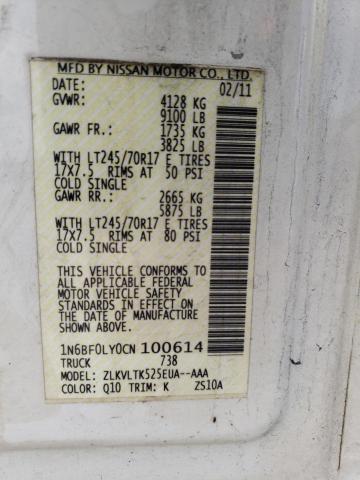 1N6BF0LY0CN100614 Nissan Nv 2500