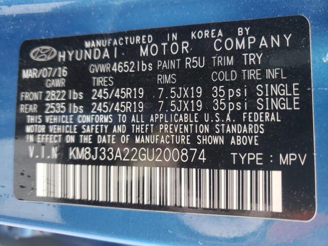 2016 HYUNDAI TUCSON LIM - KM8J33A22GU200874