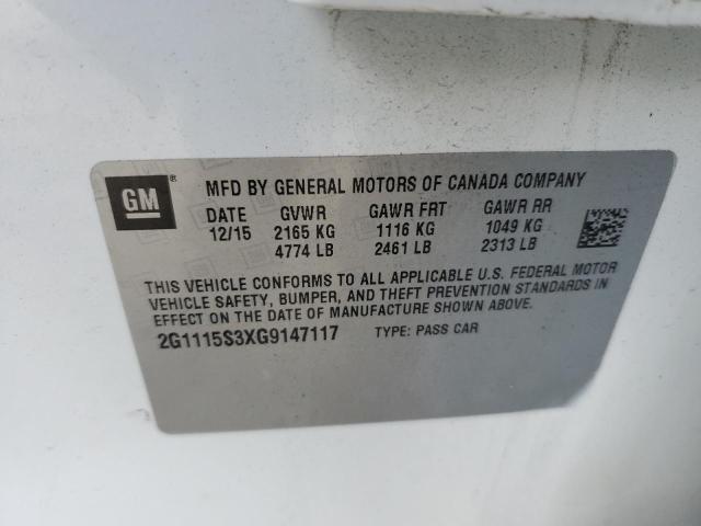 2016 CHEVROLET IMPALA LT - 2G1115S3XG9147117