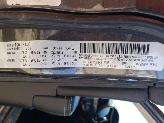 1C4PJMDB9HW519930 Jeep Cherokee Limited
