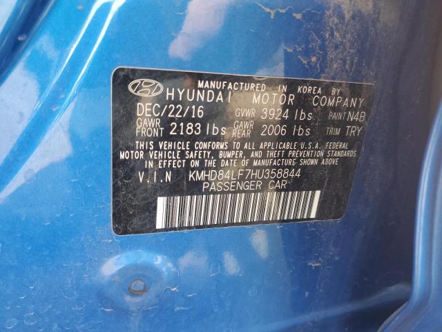 KMHD84LF7HU358844 Hyundai ELANTRA SE