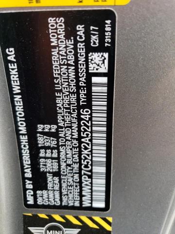 WMWXP7C52K2A52246 Mini Cooper