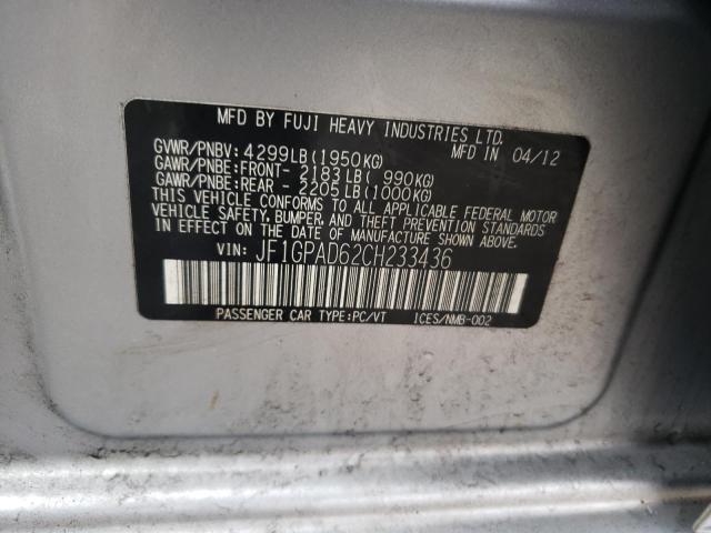 JF1GPAD62CH233436 Subaru Impreza Premium
