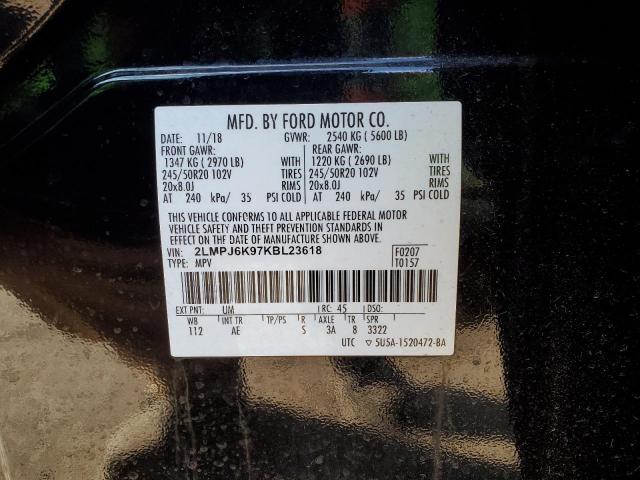 2019 LINCOLN NAUTILUS S 2LMPJ6K97KBL23618