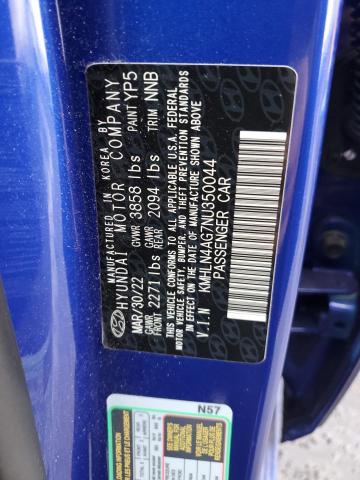 2022 HYUNDAI ELANTRA SE KMHLN4AG7NU350044