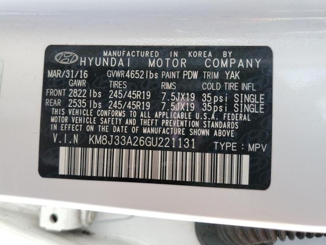2016 HYUNDAI TUCSON LIM - KM8J33A26GU221131