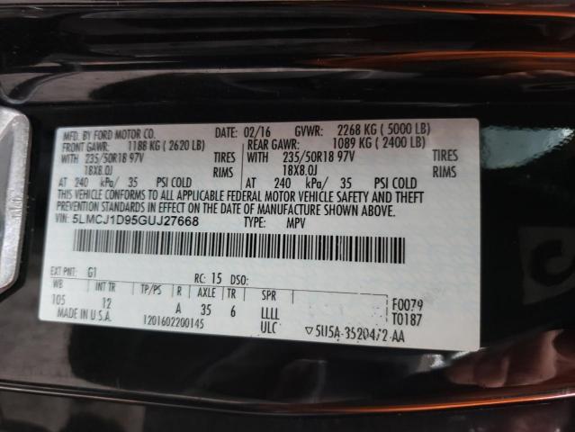 5LMCJ1D95GUJ27668 Lincoln MKC