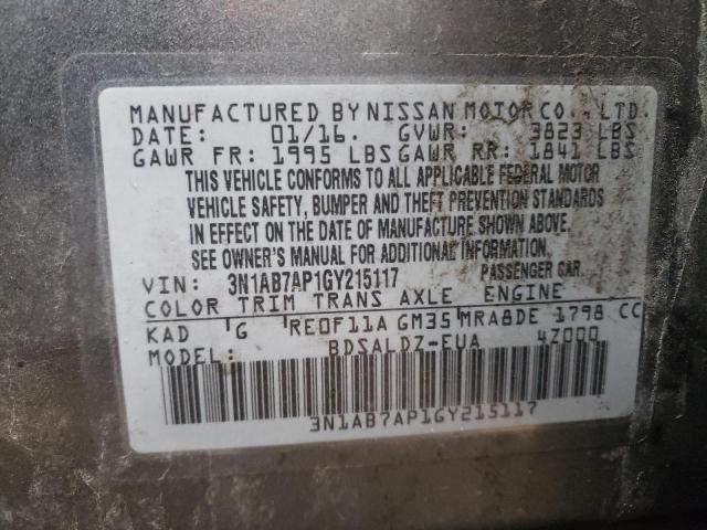 3N1AB7AP1GY215117 Nissan SENTRA S