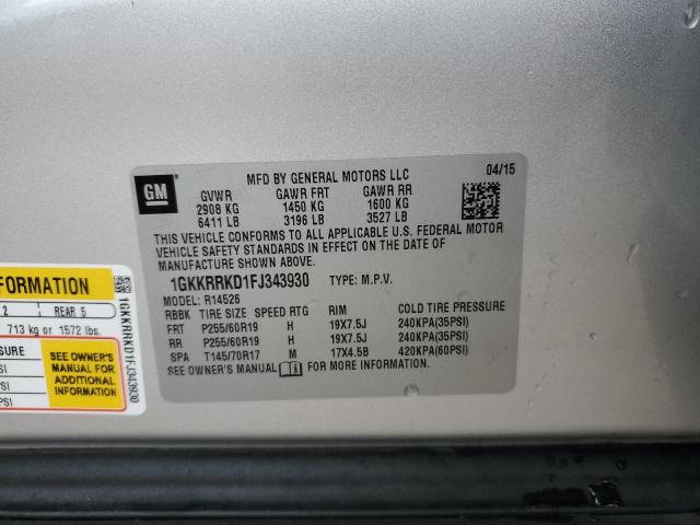 1GKKRRKD1FJ343930 GMC Acadia Slt-1