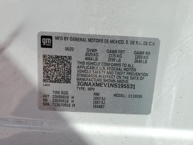 2022 CHEVROLET EQUINOX RS 3GNAXMEV1NS195531
