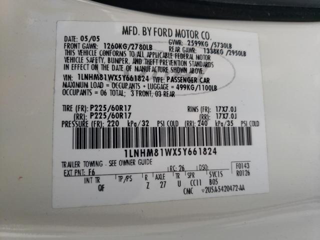 1LNHM81WX5Y661824 Lincoln TOWNCAR