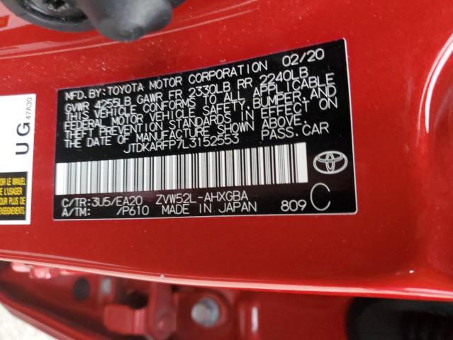 2020 TOYOTA PRIUS PRIM JTDKARFP7L3152553