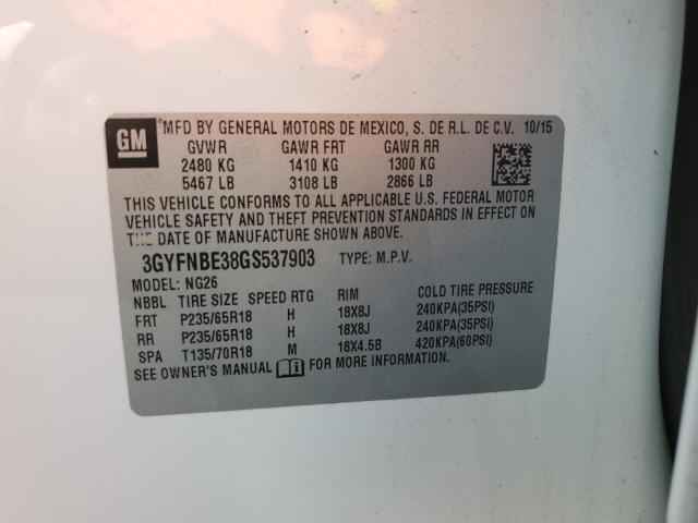 3GYFNBE38GS537903 Cadillac Srx Luxury Collection